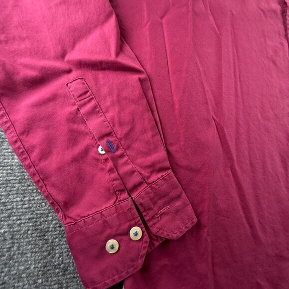 Thomas Pink Slim Large Button-Down Purple Solid Long Sleeve Shirt Men Adult - Picture 4 of 16